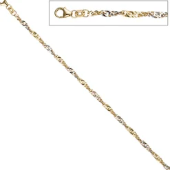 2,9mm Fußkettchen Fußkette Singapurkette 925 Silber vergoldet 23-25cm