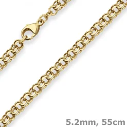 5,2mm Garibaldikette Goldkette Collier Halskette aus 585 Gold Gelbgold 55cm