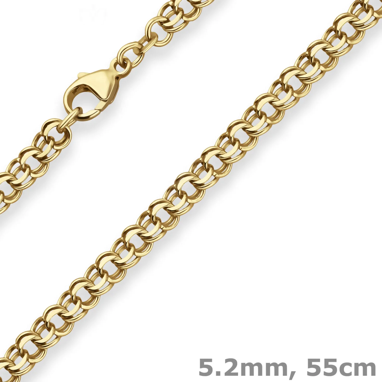 5,2mm Garibaldikette Goldkette Collier Halskette aus 585 Gold Gelbgold 55cm