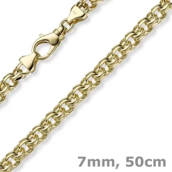 7mm Garibaldi Kette Halskette aus 585 Gold Gelbgold massiv 50cm