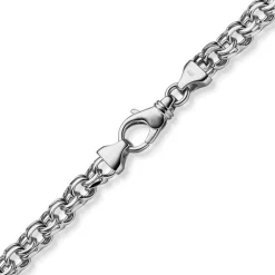 7mm Garibaldi Kette Halskette aus 585 Gold Weißgold massiv 50cm