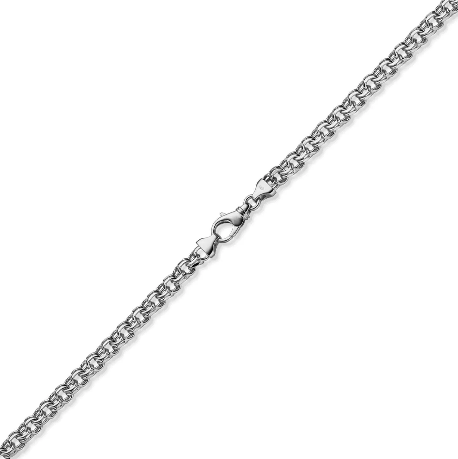 7mm Garibaldi Kette Halskette aus 585 Gold Weißgold massiv 60cm