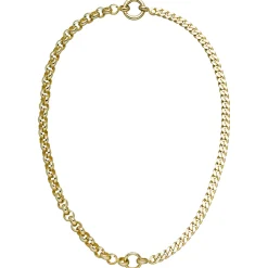 10,9mm Halskette Collier Erbskette & Panzerkette aus 925 Silber vergoldet 45cm
