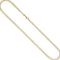 4,6mm Halskette Collier Panzerkette diamantiert 333 Gold Gelbgold massiv 60cm