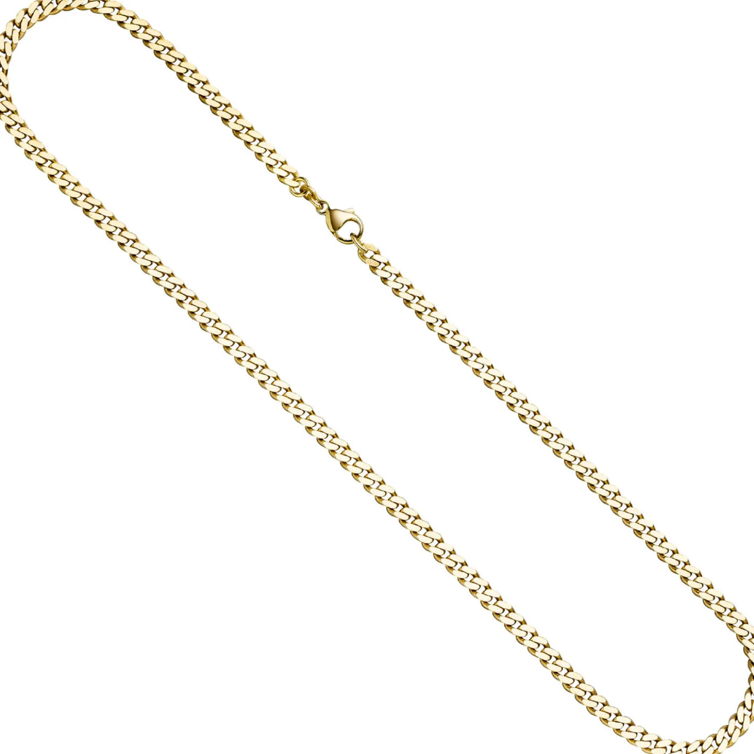 4,6mm Halskette Collier Panzerkette diamantiert 333 Gold Gelbgold massiv 60cm