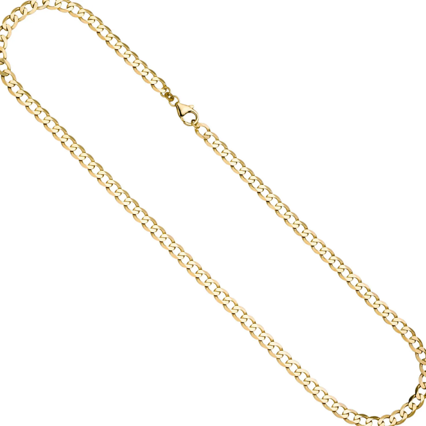 5,7mm Halskette Collier Panzerkette oval flach aus 333 Gold Gelbgold massiv 50cm