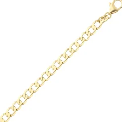 5,7mm Halskette Collier Panzerkette oval flach aus 333 Gold Gelbgold massiv 50cm