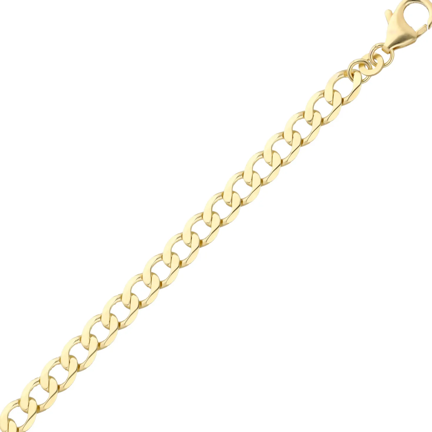 5,7mm Halskette Collier Panzerkette oval flach aus 333 Gold Gelbgold massiv 50cm