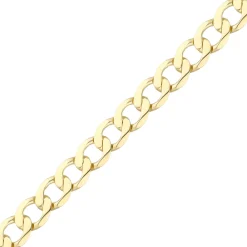 5,7mm Halskette Collier Panzerkette oval flach aus 333 Gold Gelbgold massiv 50cm
