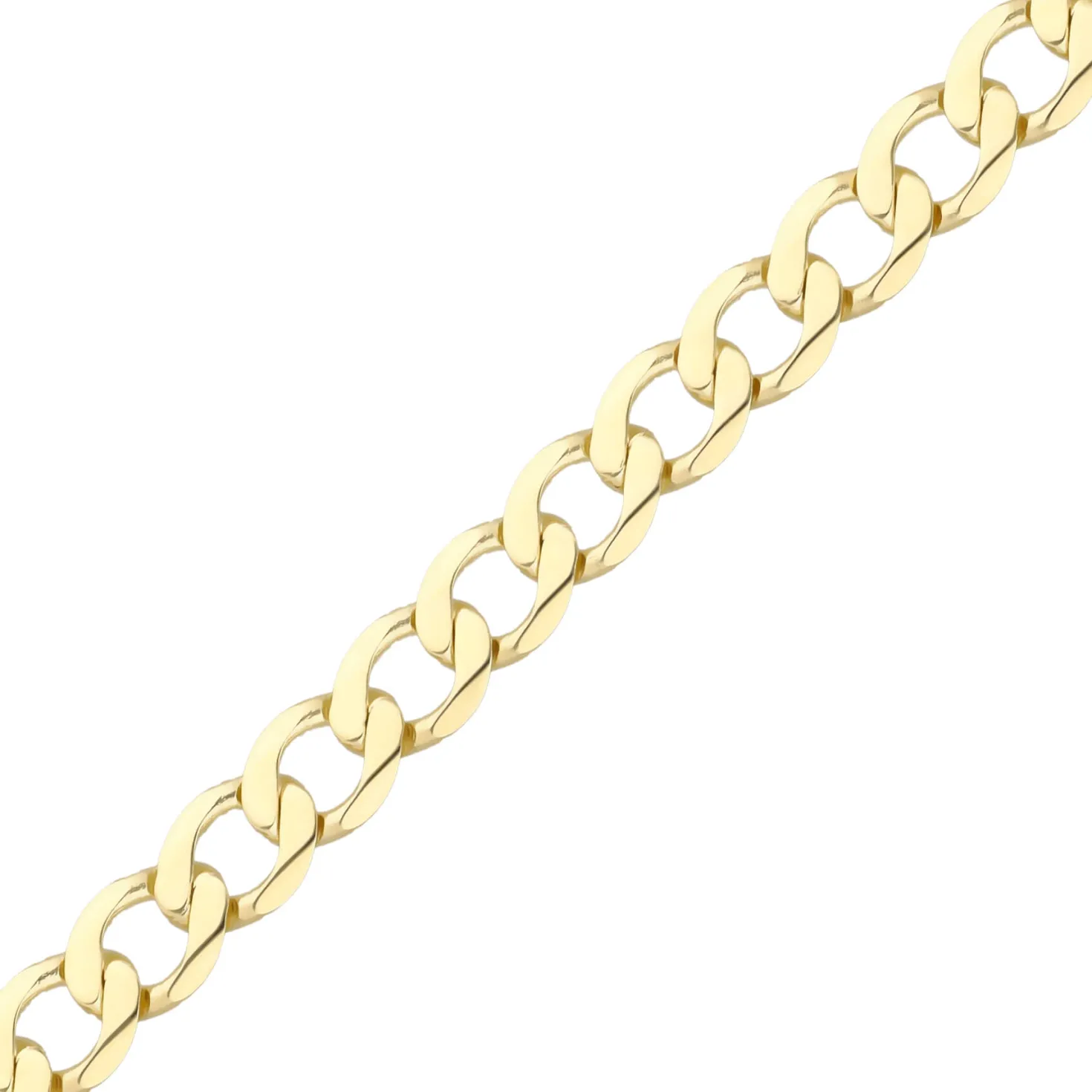 5,7mm Halskette Collier Panzerkette oval flach aus 333 Gold Gelbgold massiv 50cm