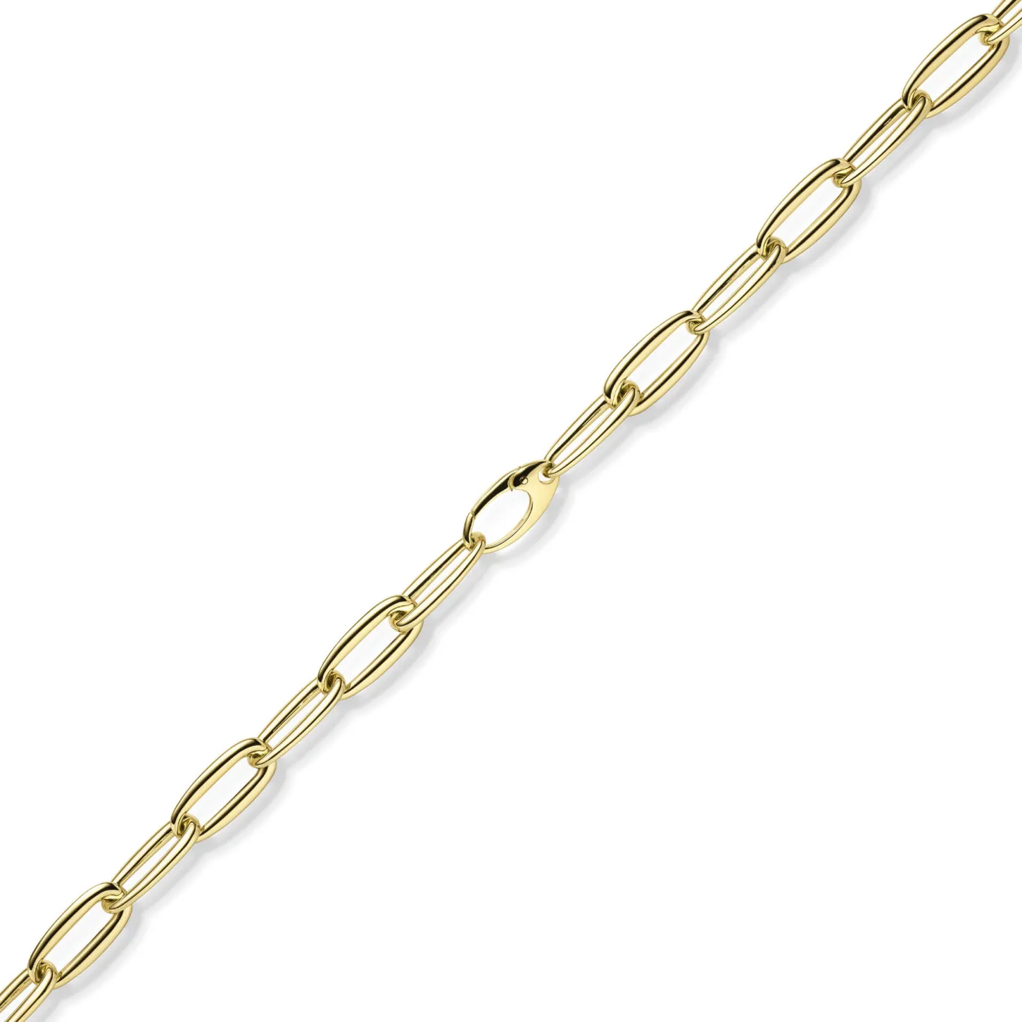 11mm Halskette Collier Paper-Clip Phantasie-Kette aus 585 Gold Gelbgold 50cm