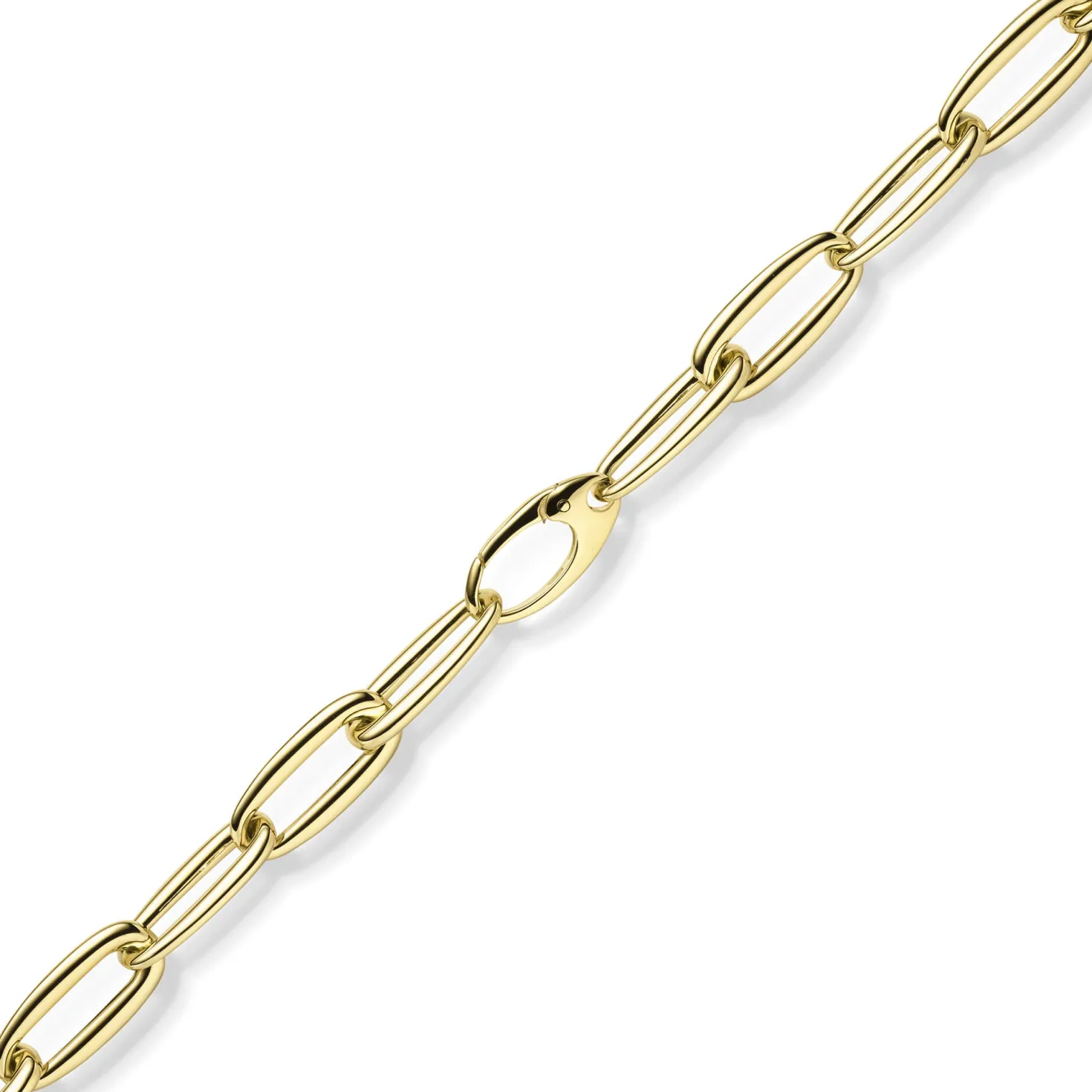 11mm Halskette Collier Paper-Clip Phantasie-Kette aus 585 Gold Gelbgold 50cm