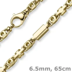 6,5mm Halskette Monte Carlo Kette aus 585 Gold Gelbgold massiv 65cm