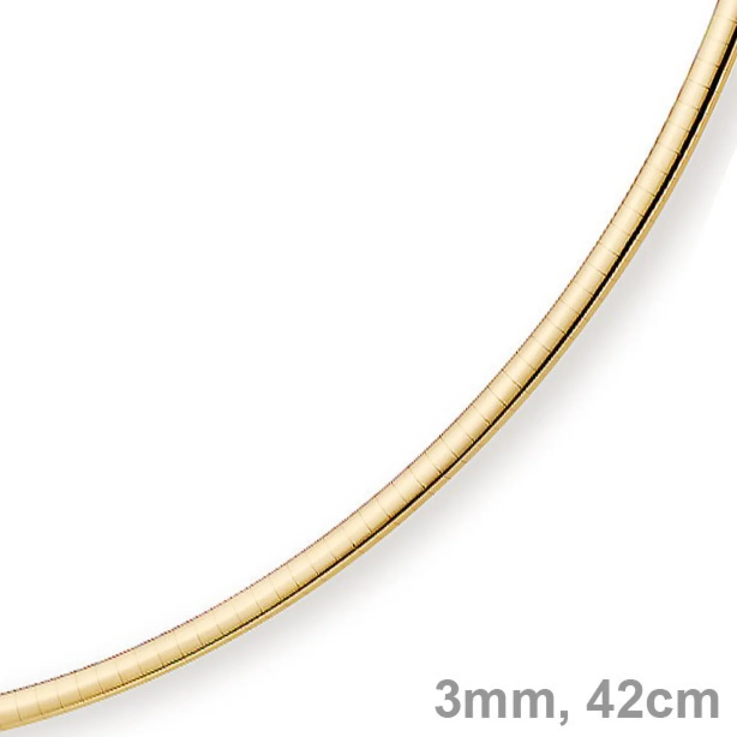 3mm Halsreif Collier Omegareif Omegakette 750 Gold Gelbgold Goldkette 42cm Damen