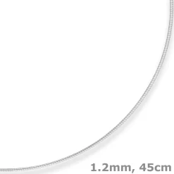 1,2mm Halsreif Halskette aus 925 Silber 45cm
