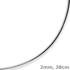2mm Halsreif Halskette aus 925 Silber 38cm