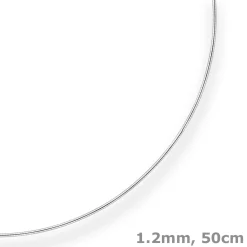 1,2mm Halsreif Halskette aus 925 Silber 50cm