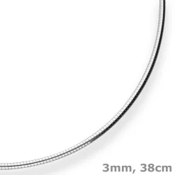 3mm Halsreif Halskette aus 925 Silber 38cm
