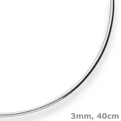 3mm Halsreif Halskette aus 925 Silber 40cm