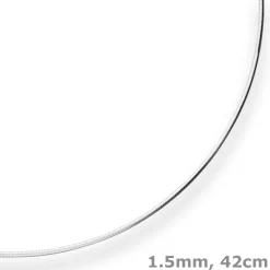 1,5mm Halsreif Halskette aus 925 Silber matt 42cm