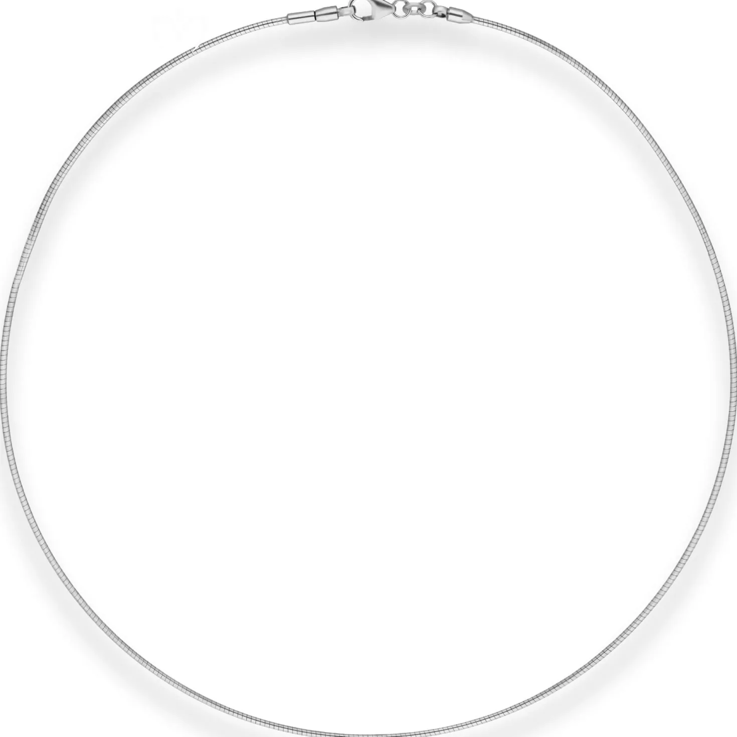 1,2mm Halsreif Halskette aus 925 Silber rhodiniert 45cm