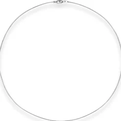 1mm Halsreif Halskette aus 925 Silber rhodiniert 50cm