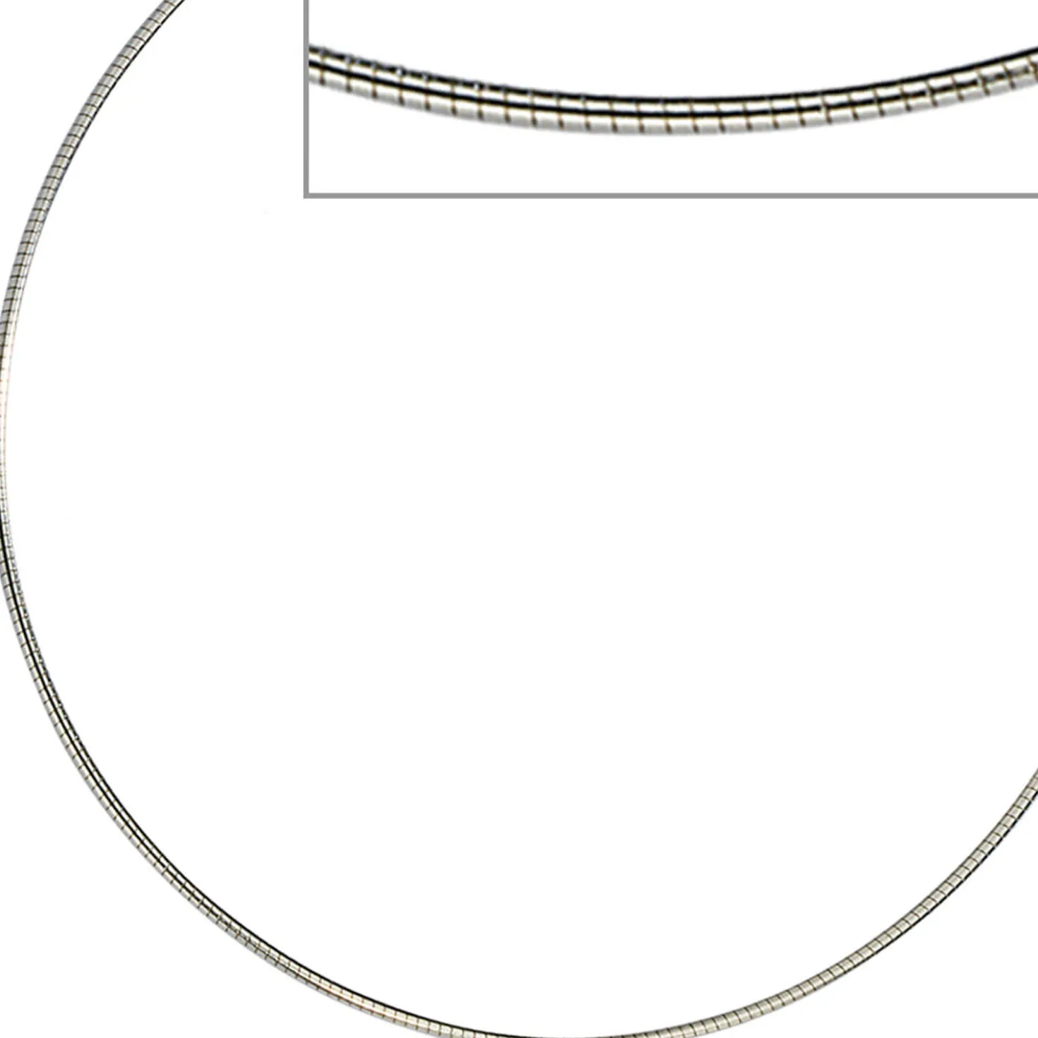 1mm Halsreif Halskette Kette Collier aus Edelstahl, Damen, 42cm