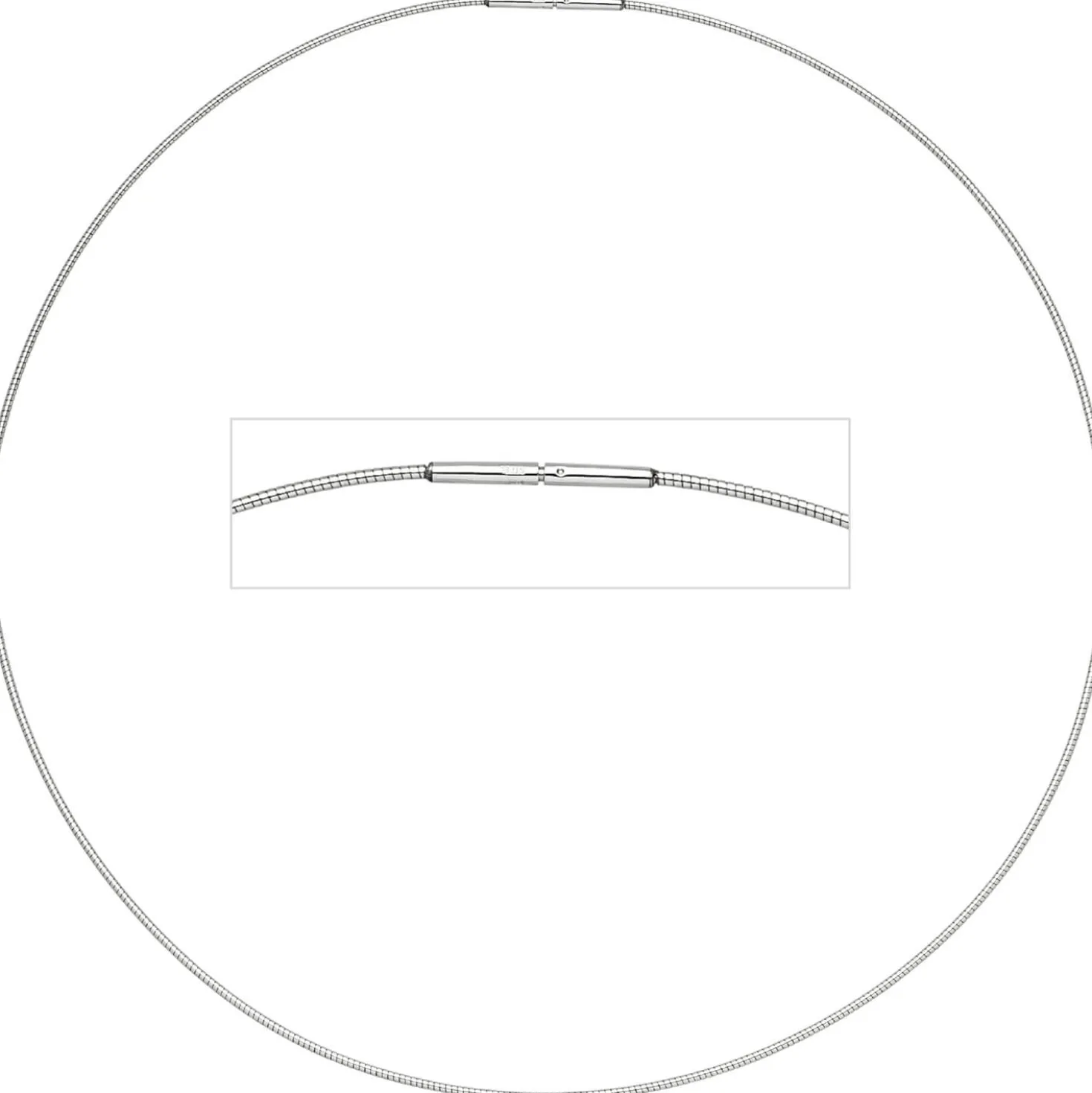 1mm Halsreif Halskette Kette Collier aus Edelstahl, Damen, 42cm