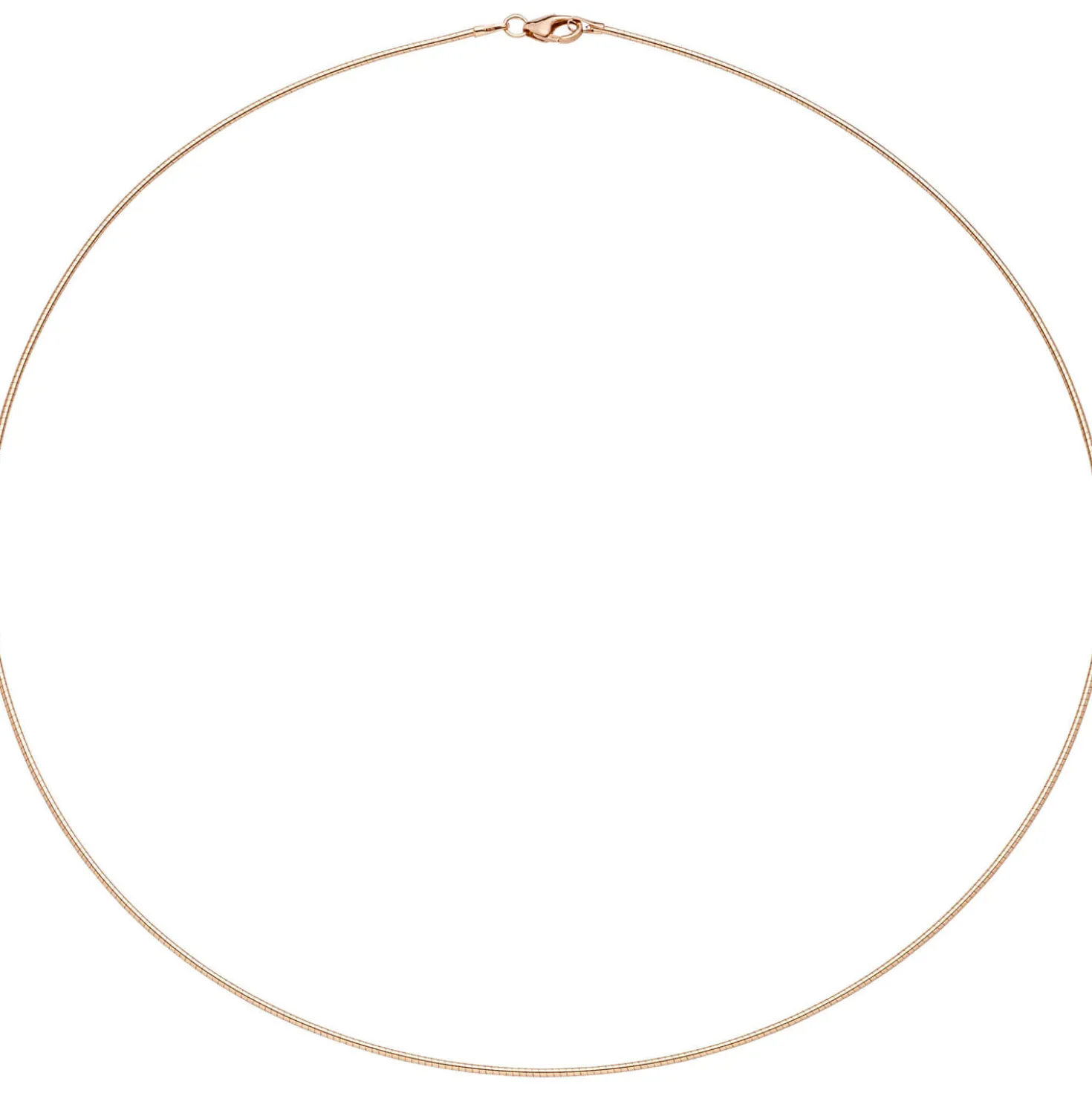 1,1mm Halsreif Omegareif aus 925 Silber rotgold vergoldet 45cm Halsschmuck