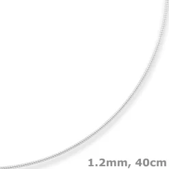 1,2mm Halsreif Omegareif Halskette aus 925 Silber 40cm