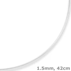 1,5mm Halsreif Omegareif Halskette aus 925 Silber 42cm
