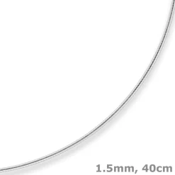 1,5mm Halsreif Omegareif Halskette aus 925 Silber 40cm