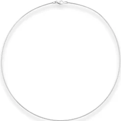1,2mm Halsreif Omegareif Halskette aus 925 Silber rhodiniert 38cm