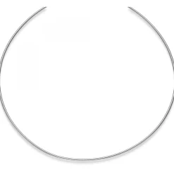 1,5mm Halsreif Omegareif Omegakette Collier 750 Gold Weißgold 50cm abschraubbar
