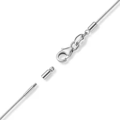 1,5mm Halsreif Omegareif Omegakette Collier 585 Gold Weißgold 42cm abschraubbar