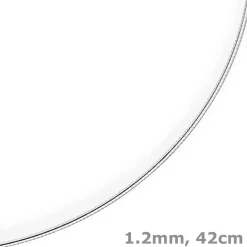 1,2mm Halsreif Omegareif Omegakette Collier 750 Gold Weißgold, rund, 42cm