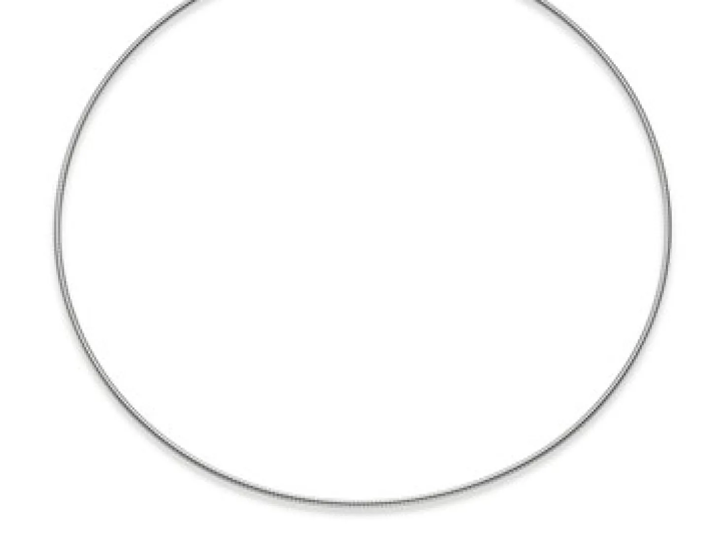1,6mm Halsreif Omegareif Omegakette Collier 750 Gold Weißgold, rund, 45cm