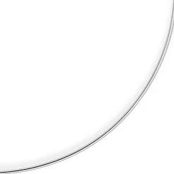 1,6mm Halsreif Omegareif Omegakette Collier 585 Gold Weißgold, rund, 50cm