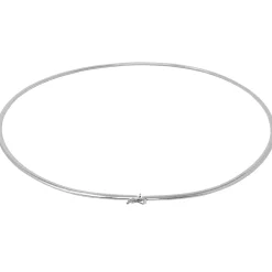 3mm Halsreif Omegareif Omegakette flach, 585 Gold Weißgold, Goldkette, 45cm