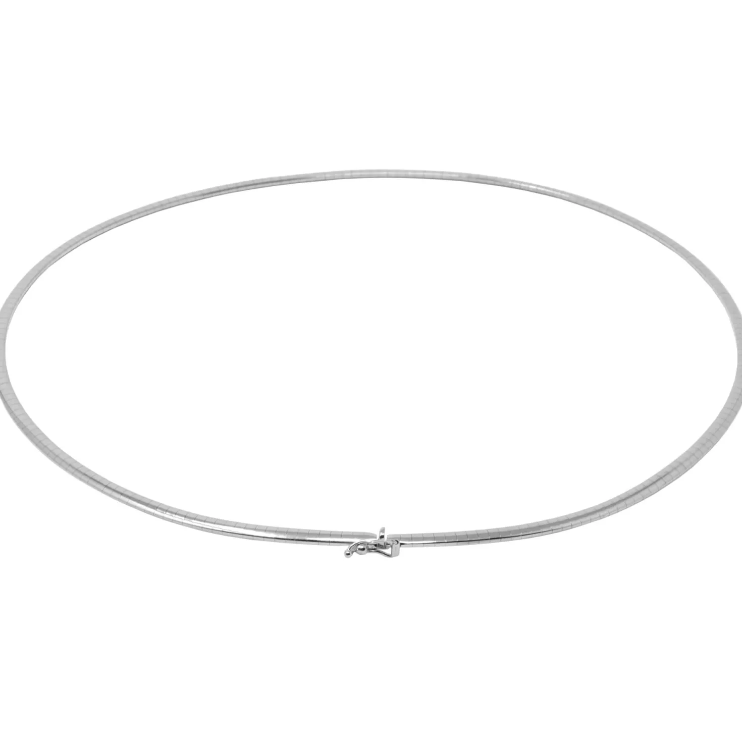 3mm Halsreif Omegareif Omegakette flach, 585 Gold Weißgold, Goldkette, 45cm