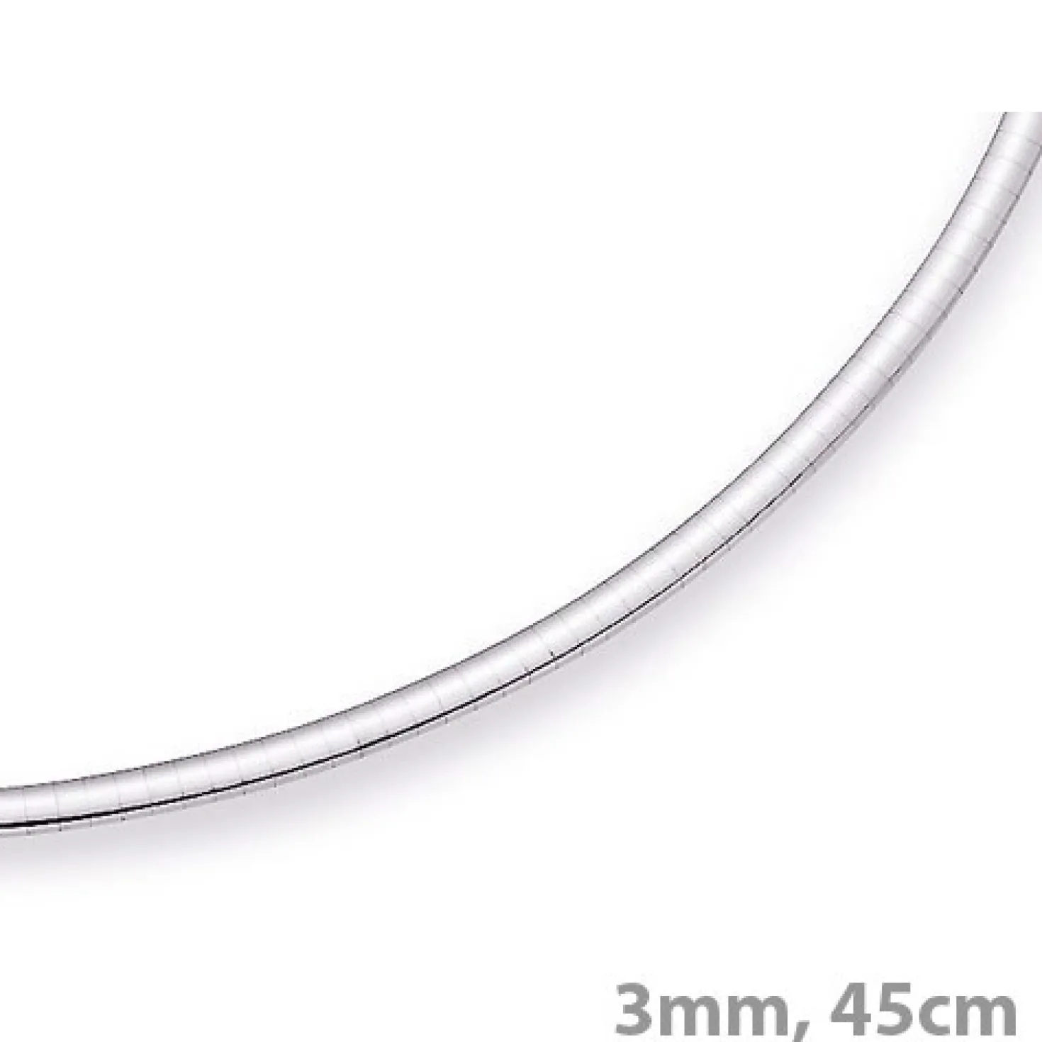 3mm Halsreif Omegareif Omegakette flach, 585 Gold Weißgold, Goldkette, 45cm