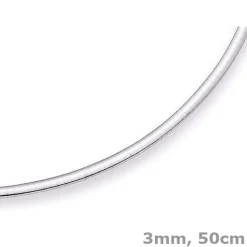 3mm Halsreif Omegareif Omegakette flach 750 Gold Weißgold Goldkette 50cm