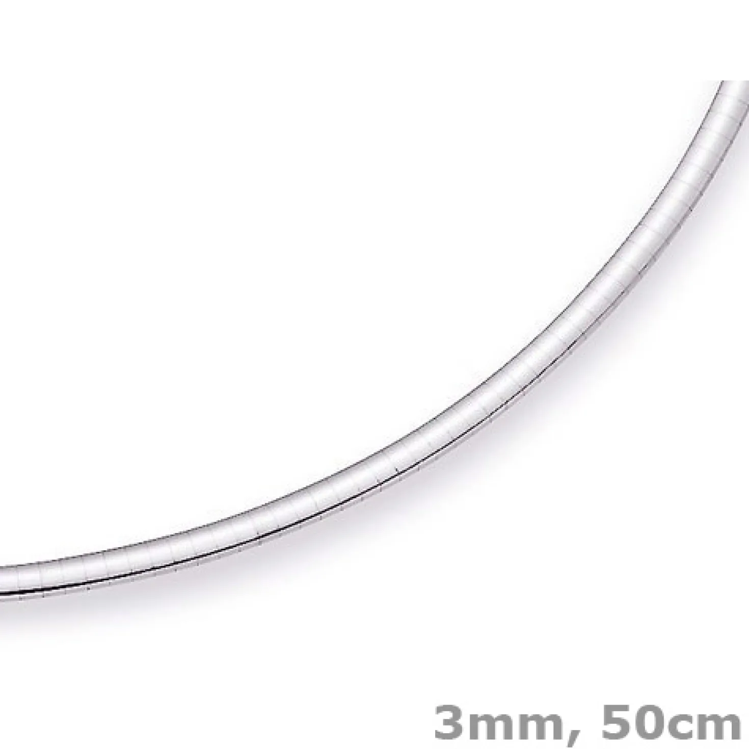 3mm Halsreif Omegareif Omegakette flach 750 Gold Weißgold Goldkette 50cm