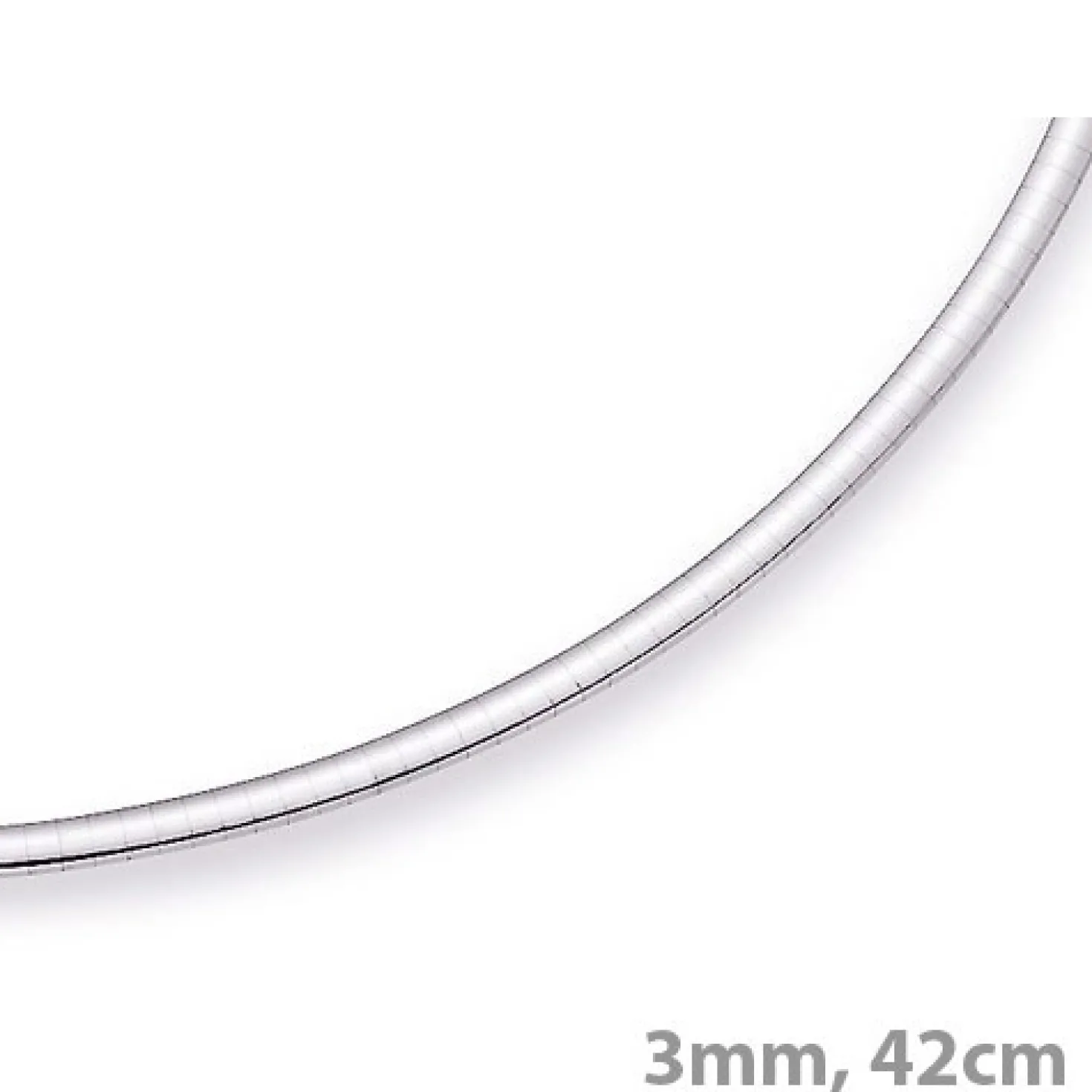 3mm Halsreif Omegareif Omegakette flach, 585 Gold Weißgold, Goldkette, 42cm