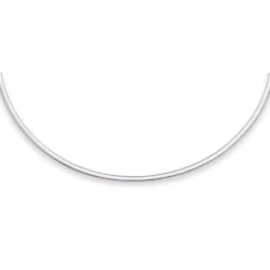 3mm Halsreif Omegareif Omegakette flach 750 Gold Weißgold Goldkette 45cm