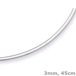 3mm Halsreif Omegareif Omegakette flach 585 Gold Weißgold Goldkette 50cm Damen