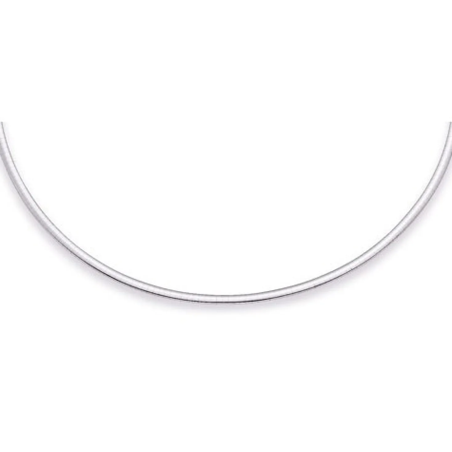 3mm Halsreif Omegareif Omegakette flach 585 Gold Weißgold Goldkette 50cm Damen
