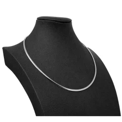 3mm Halsreif Omegareif Omegakette flach 585 Gold Weißgold Goldkette 50cm Damen