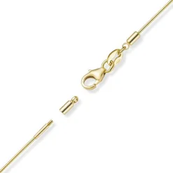 1mm Halsreif Omegareif Omegakette 585 Gold Gelbgold Goldkette 50cm abschraubbar