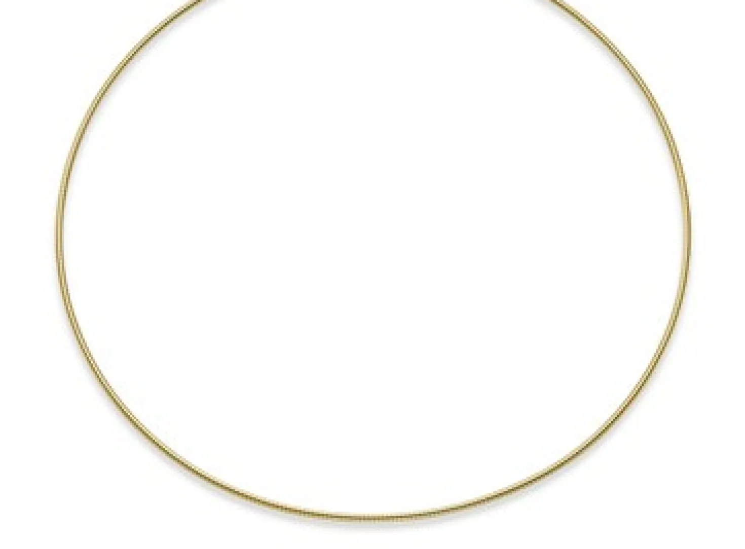 1,6mm Halsreif Omegareif Omegakette, 750 Gold Gelbgold, Goldkette, 45cm